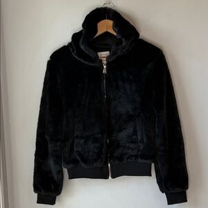 Reflex Faux Fur Hoodie Jacket Black